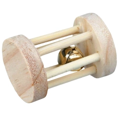 TRIXIE ROLKA Zabawka gryzak dla gryzoni i królików z drewna + dzwonek 3,5 x 5 cm