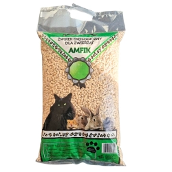Amfik żwirek pellet drewniany 10l 5kg podłoże dla gryzoni królików kotów