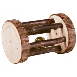 TRIXIE Rolka zabawka z dzwonkiem gryzoni drewniana 61654