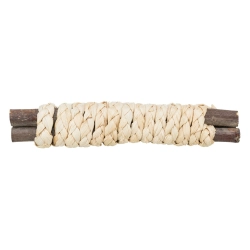 TRIXIE Drewniany gryzak ze słomą dla gryzoni i królików 15 x 3 cm