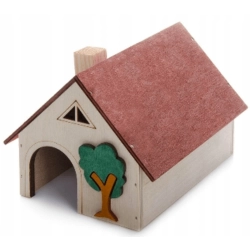 DREWNIANY DOMEK dla małych gryzoni P09 14x13x11cm