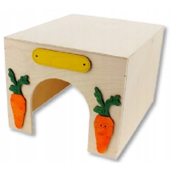 DREWNIANY DUŻY DOMEK dla gryzoni i królików 29x35,5x21,5cm P31